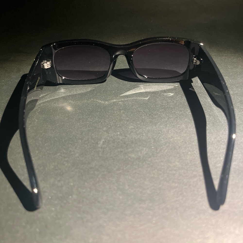 Black Chanel Rectangular Sunglasses - image 3